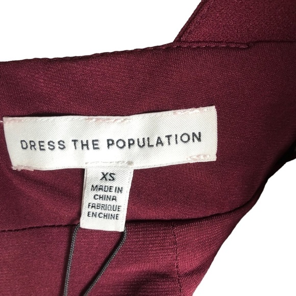 Dress The Population Vanessa Halter Body Con Plunge Midi Dress XS NWT - Picture 12 of 12